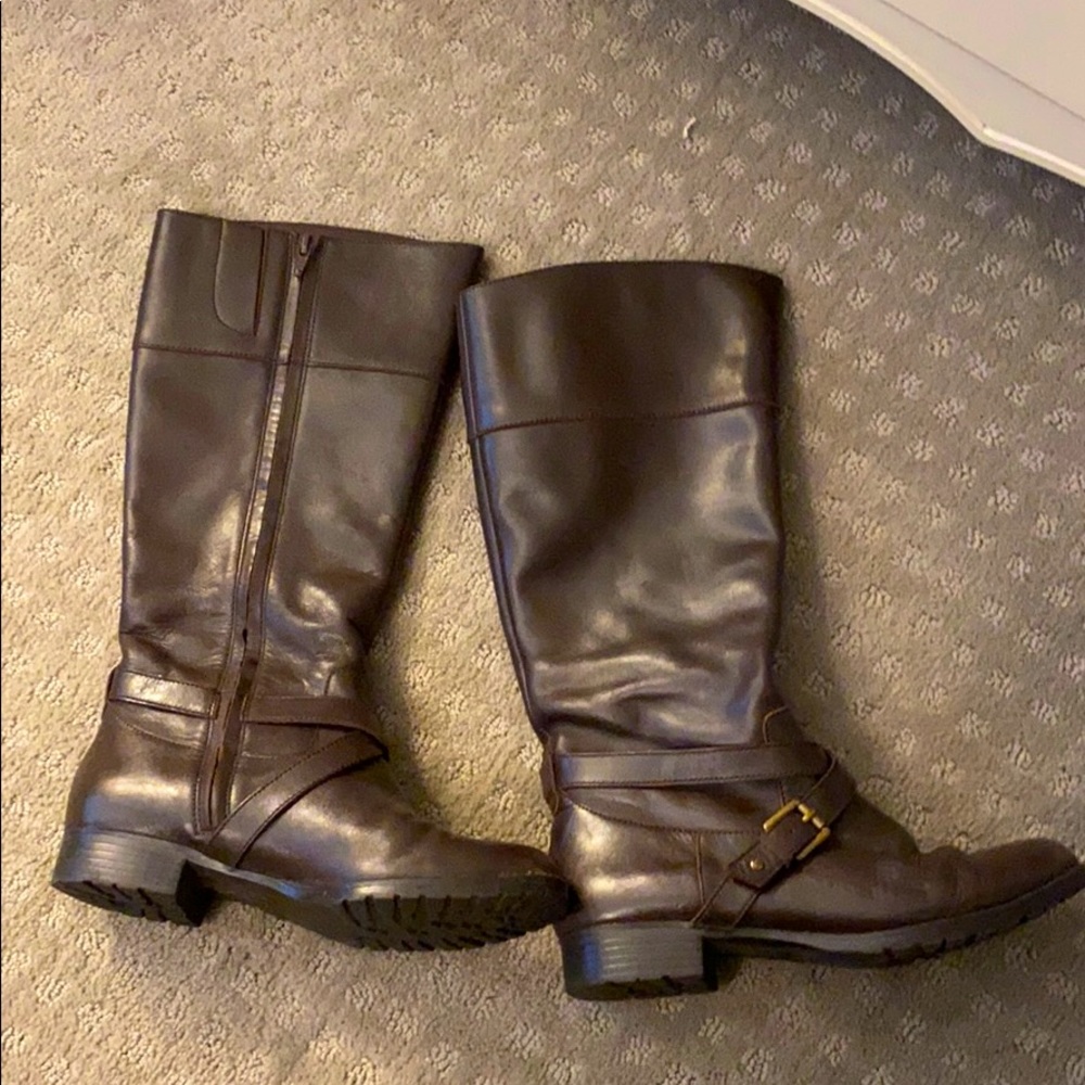 Ralph Lauren dark brown knee high boots size 7